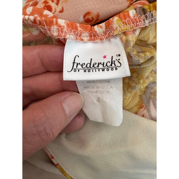 Y2K Fredericks Of Hollywood Floral Asymmetrical Fairy Feminine 70s Vibe Size 4 - Picture 3 of 16